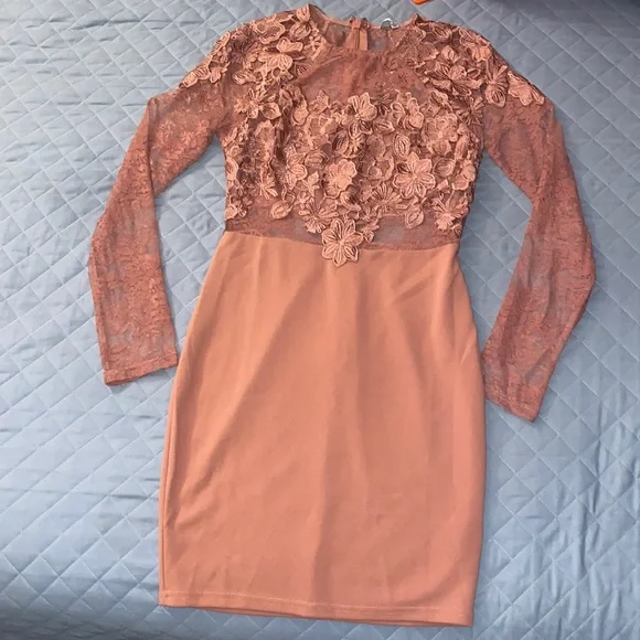 plus size dusty pink dress peach pink crochet dress – OMNIA